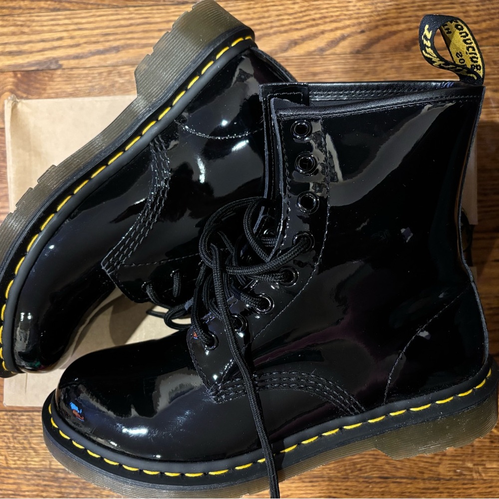 Dr. Martens Glossy Black Combat Boots